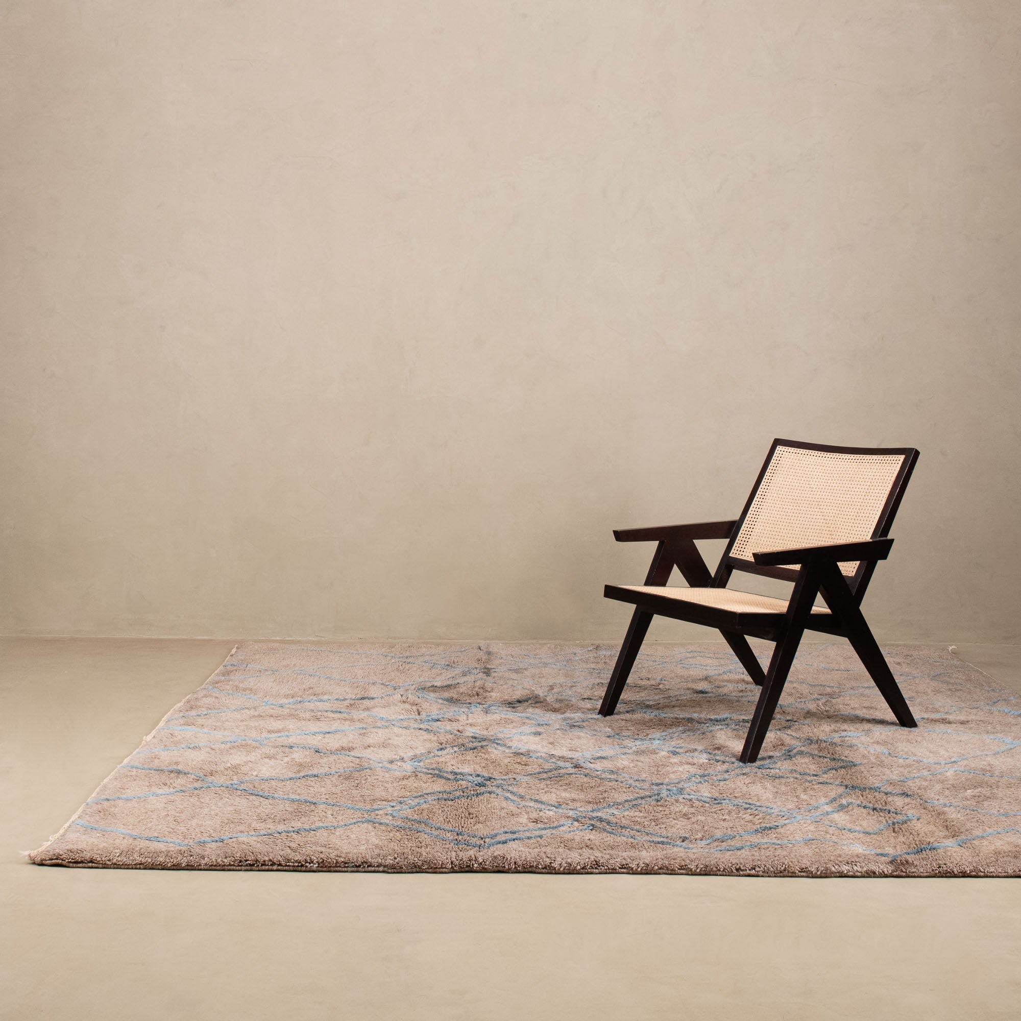 Oceanic Lattice - Luxury Shag Moroccan Rug