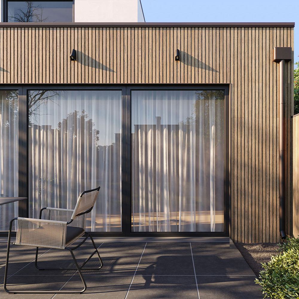 Exterior Wood-Look Composite Slat Panels