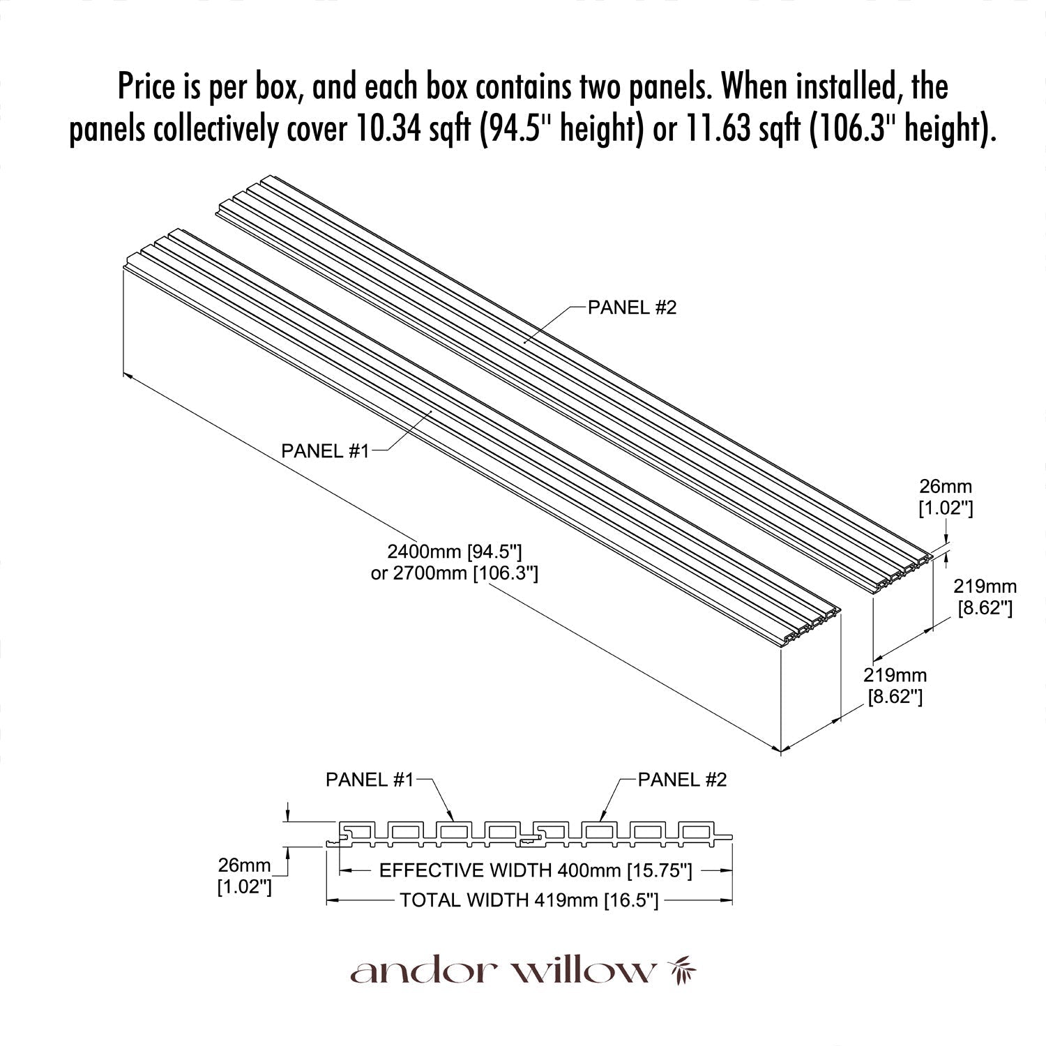 Exterior Wood-Look Composite Slat Panels