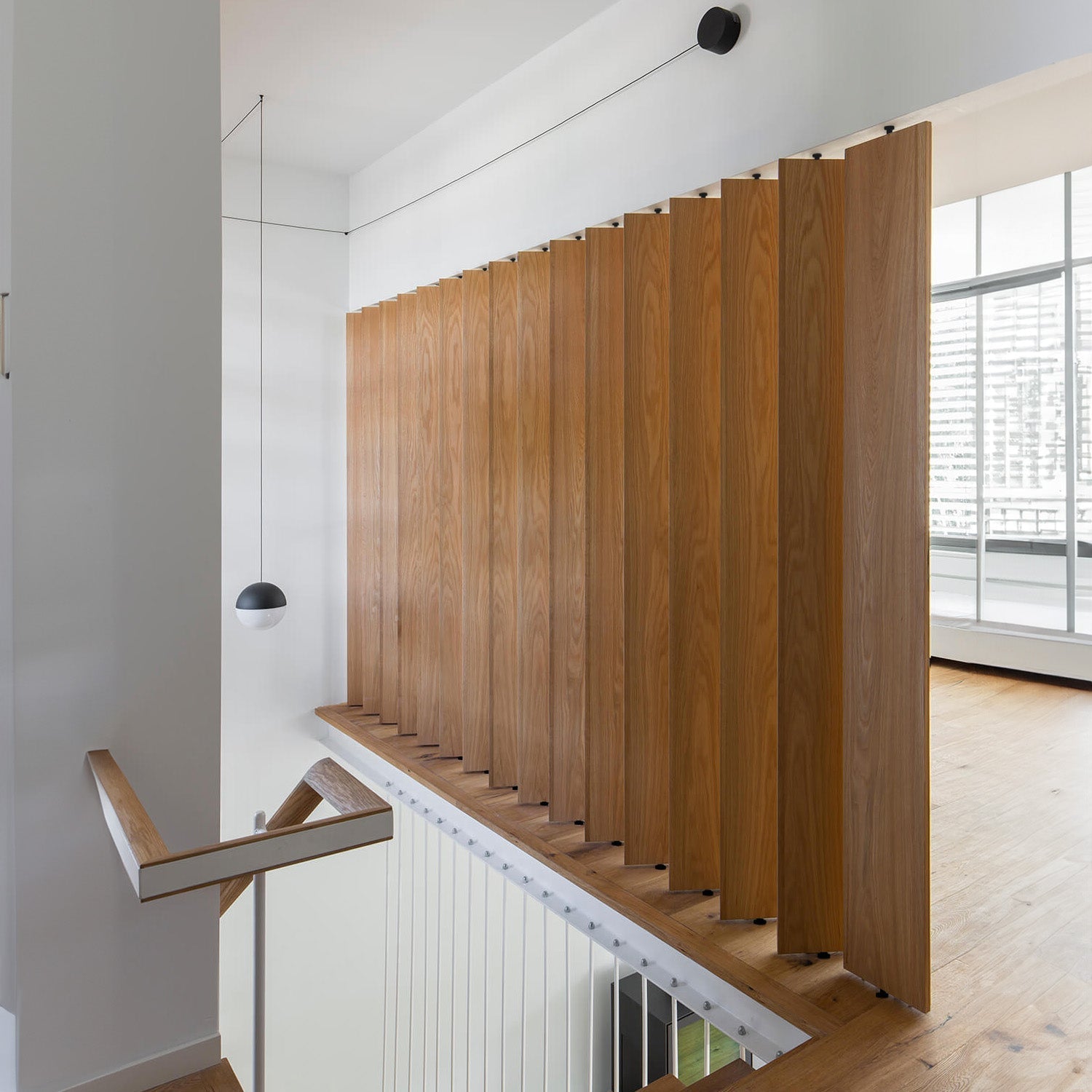 Wide Wood Slat Room Divider